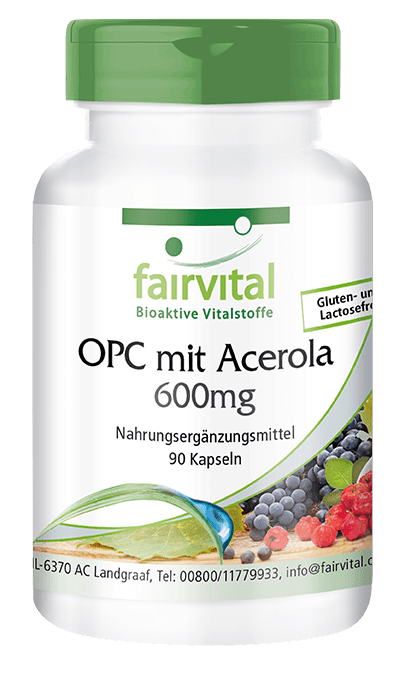 OPC 600mg mit Acerola - 90 Kapseln | Vitalstoffe & Gesundheitsprodukte