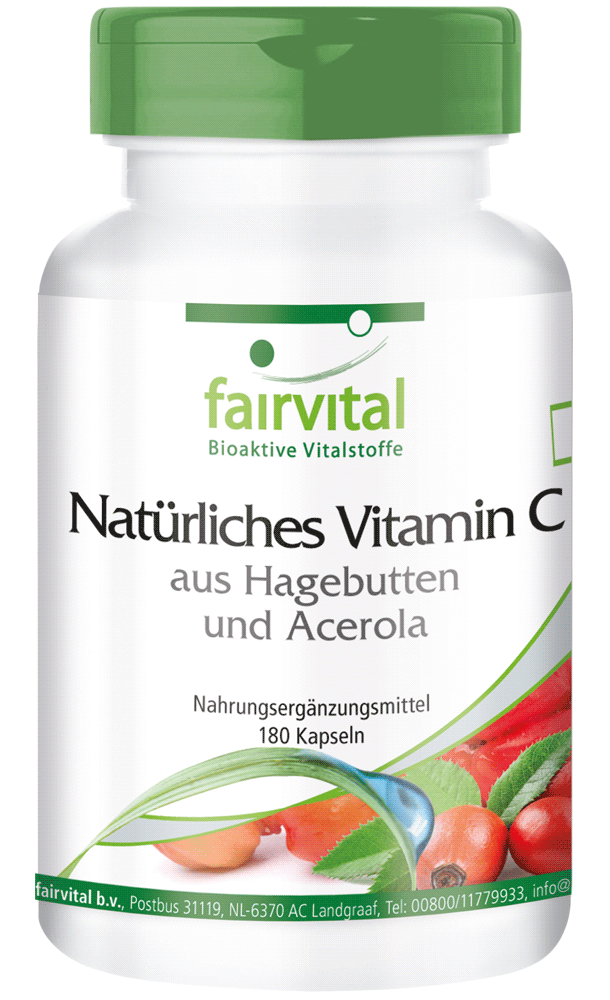 Natürliches Vitamin C aus Acerola - 180 Kapseln | Vitalstoffe & Gesundheitsprodukte