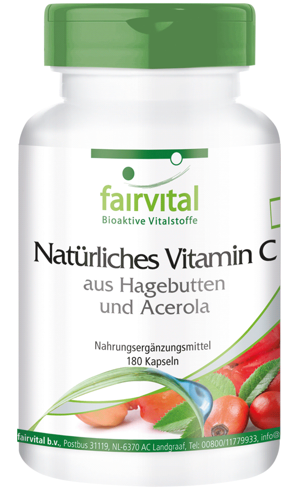 Natürliches Vitamin C aus Acerola - 180 Kapseln | Vitalstoffe & Gesundheitsprodukte