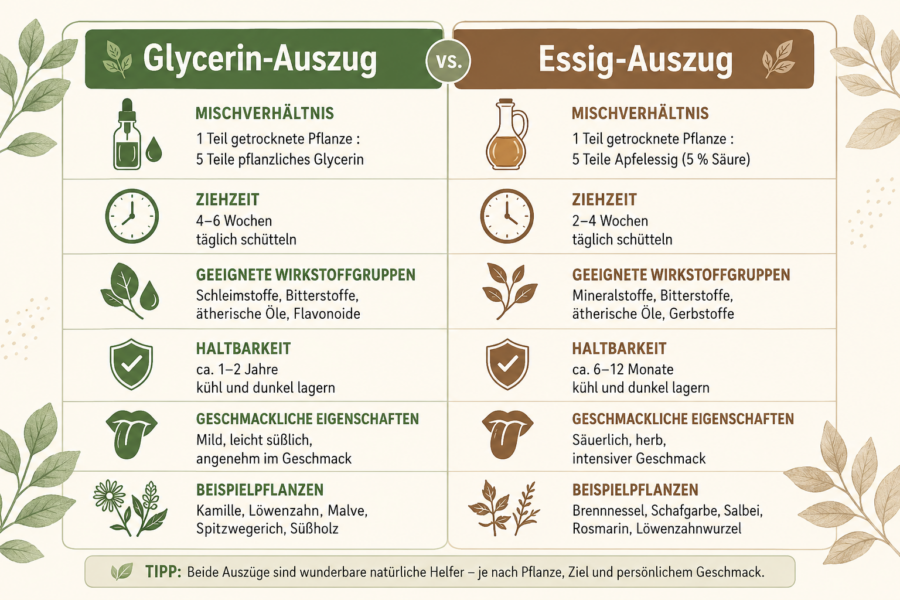 Heilsame Tinkturen ohne Alkohol: Wie Glycerin und Essig Pflanzenkraft sanft konservieren 2 Tinkturen ohne Alkohol